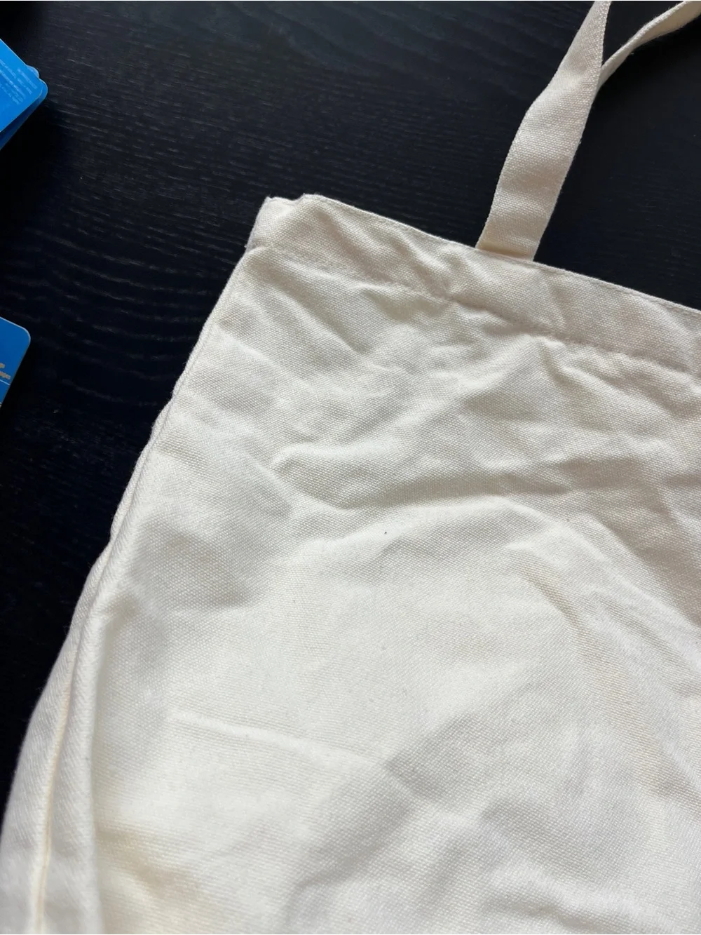 UNSW SCISOC Off White Canvas Tote Bag Small Navy Blue Graphic Print Pockets